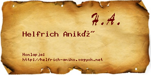 Helfrich Anikó névjegykártya